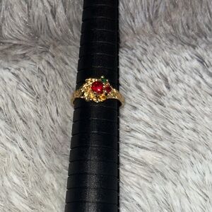 Ring with Red, Green and Yellow Gemstones size 6